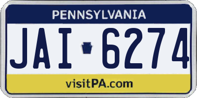 PA license plate JAI6274