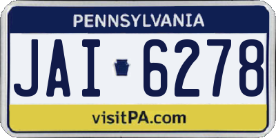 PA license plate JAI6278