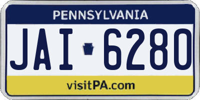 PA license plate JAI6280