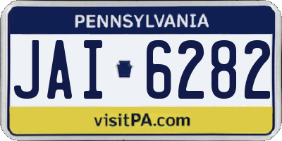 PA license plate JAI6282