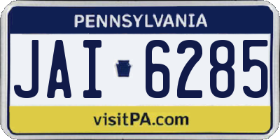 PA license plate JAI6285