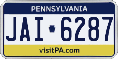 PA license plate JAI6287