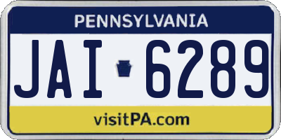 PA license plate JAI6289