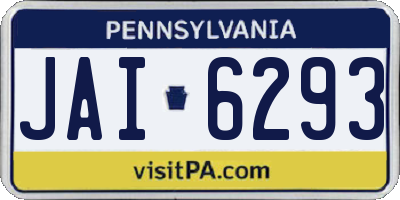 PA license plate JAI6293