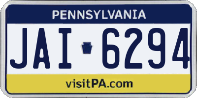 PA license plate JAI6294