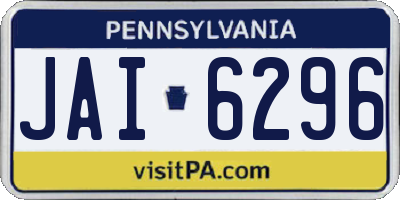 PA license plate JAI6296
