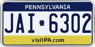 PA license plate JAI6302