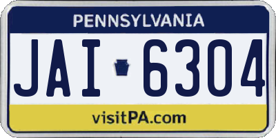 PA license plate JAI6304