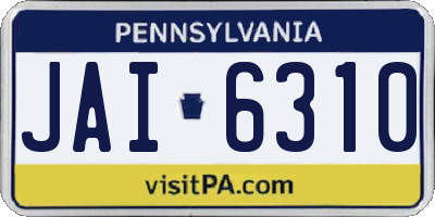 PA license plate JAI6310