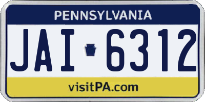 PA license plate JAI6312