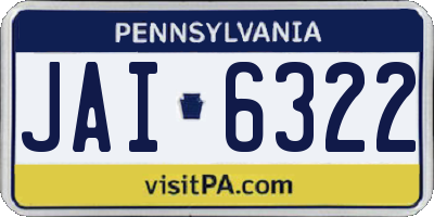 PA license plate JAI6322