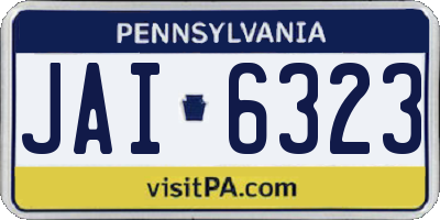 PA license plate JAI6323