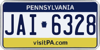 PA license plate JAI6328