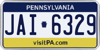 PA license plate JAI6329