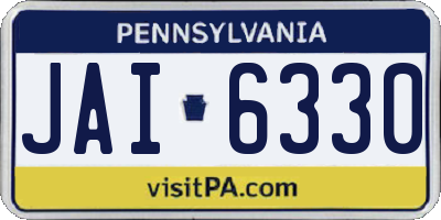 PA license plate JAI6330