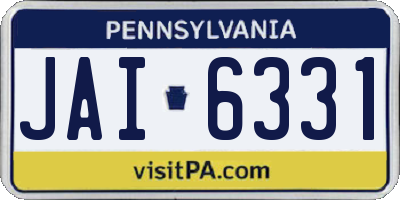 PA license plate JAI6331