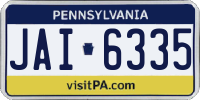 PA license plate JAI6335
