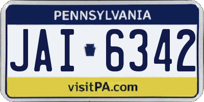 PA license plate JAI6342