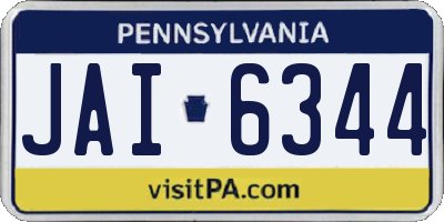 PA license plate JAI6344