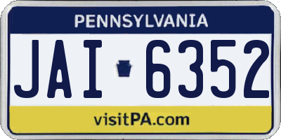 PA license plate JAI6352