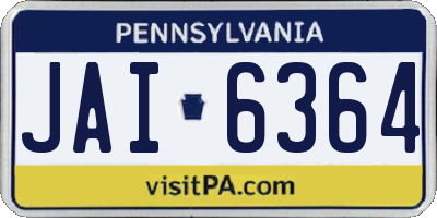 PA license plate JAI6364