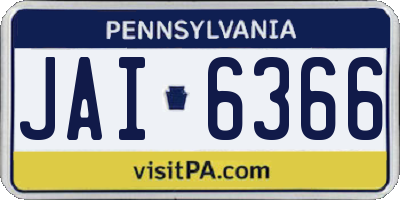 PA license plate JAI6366
