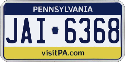 PA license plate JAI6368