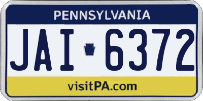 PA license plate JAI6372