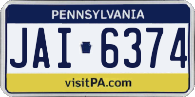 PA license plate JAI6374