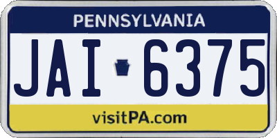 PA license plate JAI6375
