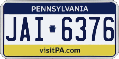 PA license plate JAI6376