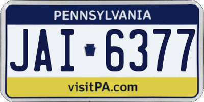 PA license plate JAI6377