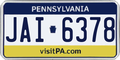 PA license plate JAI6378