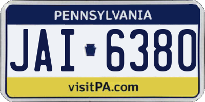 PA license plate JAI6380