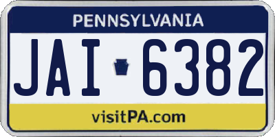 PA license plate JAI6382