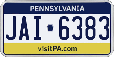 PA license plate JAI6383