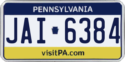 PA license plate JAI6384