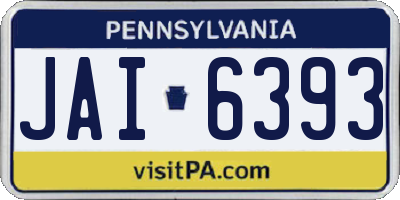 PA license plate JAI6393