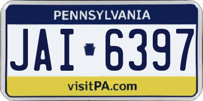 PA license plate JAI6397