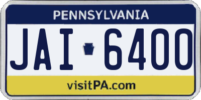 PA license plate JAI6400