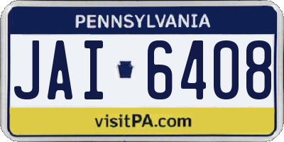 PA license plate JAI6408