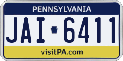 PA license plate JAI6411