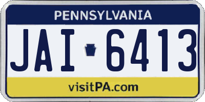 PA license plate JAI6413
