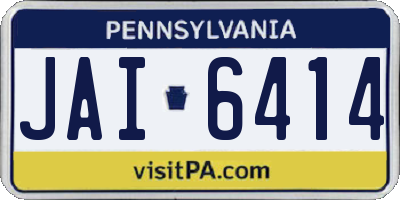 PA license plate JAI6414