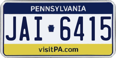 PA license plate JAI6415