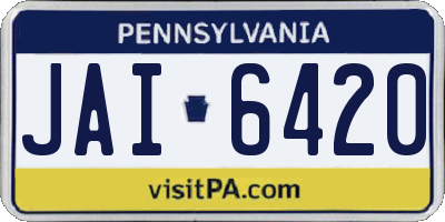 PA license plate JAI6420