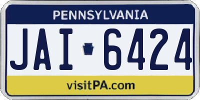 PA license plate JAI6424