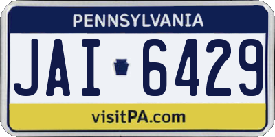 PA license plate JAI6429