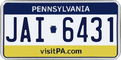 PA license plate JAI6431