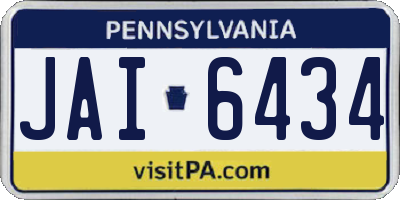 PA license plate JAI6434